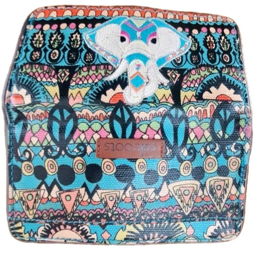 Sakroots Multicolor Bi-Fold Wallet Elephant Card/ID Holders
